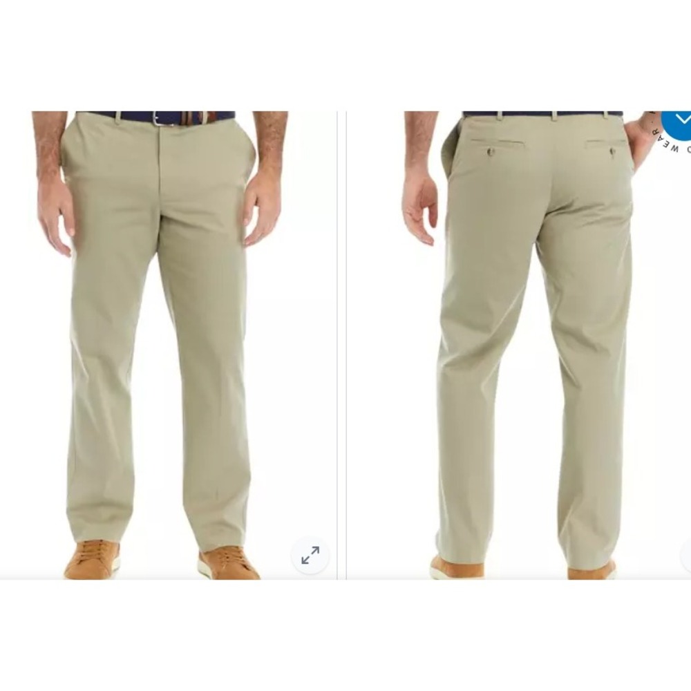 NEW Savane‎ Ultimate Performance Chino Straight Fit Khaki Pants 38x30